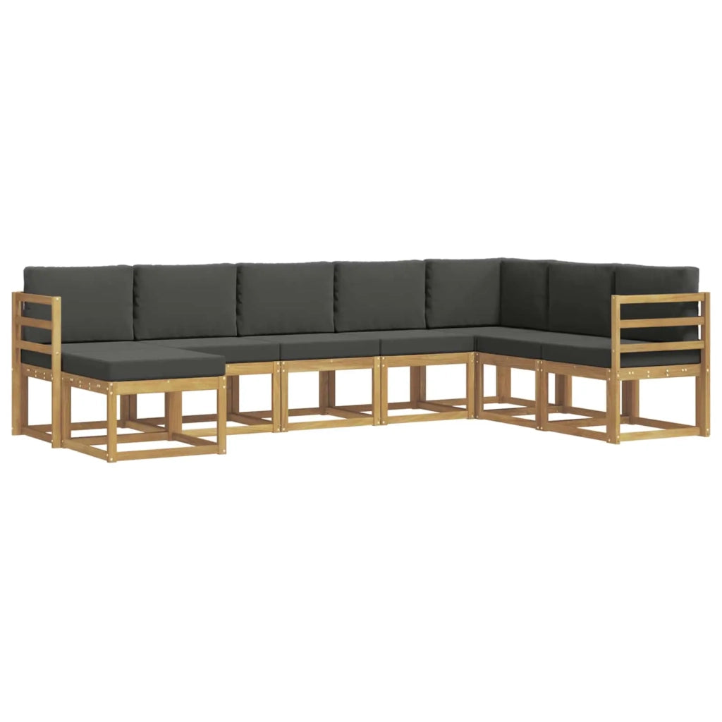 Set di divani da esterno 8 pz Bianco e Antracite 3388036