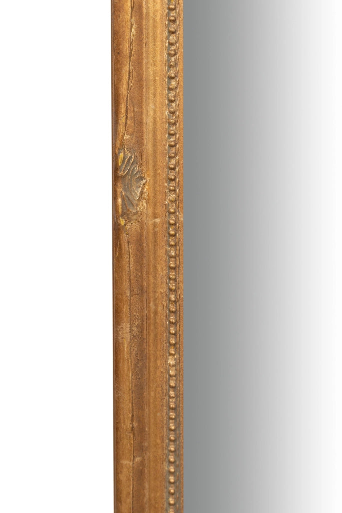 Biscottini Specchio Specchiera da parete e appendere verticale/orizzontale L35xPR4xH82 cm finitura foglia oro anticato