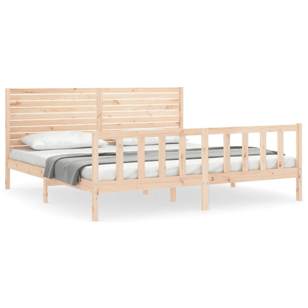 Giroletto senza Materasso-Struttura Letto 200x200 cm in Legno Massello di Pino 617130