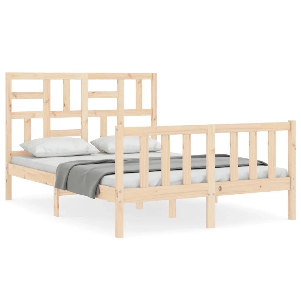 Letto senza Materasso-Struttura Letto 140x190 cm in Legno Massello di Pino 606659