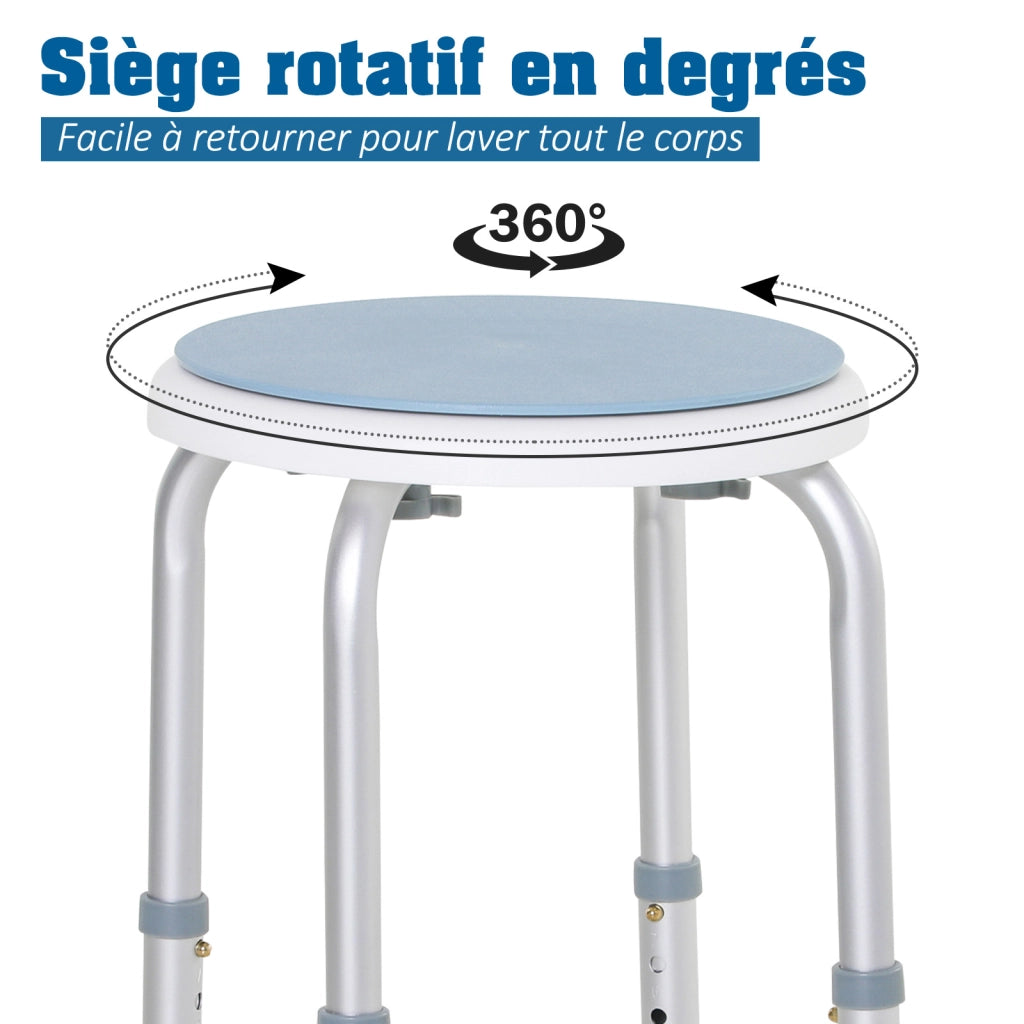 Sgabello da doccia regolabile rotante 360¡ã ¨C zephmum ¨C alluminio