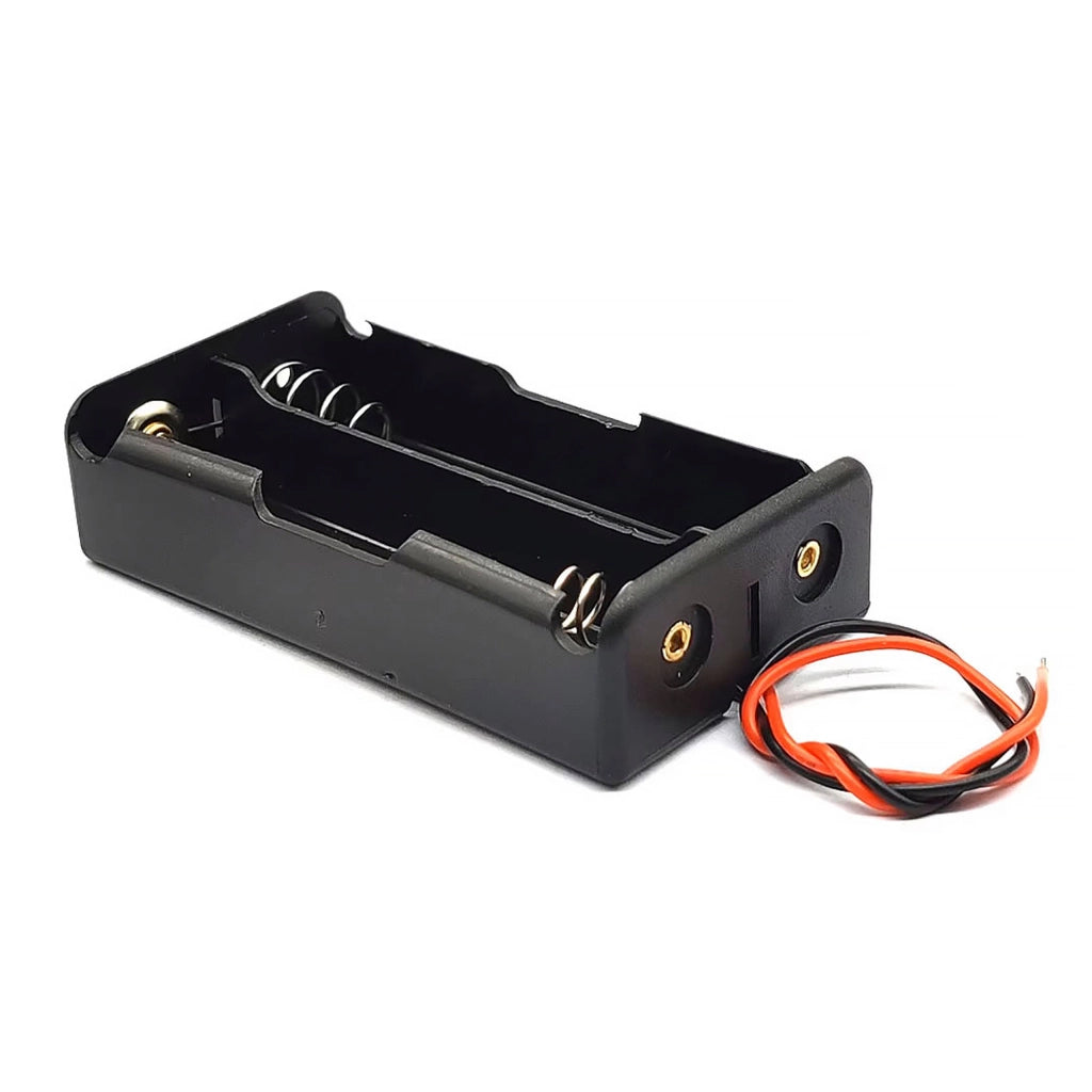 Portabatterie 2x18650 con Fili – Struttura Aperta, Lunghezza Fili 100mm | Progetti DIY, Facile Sostituzione Batterie