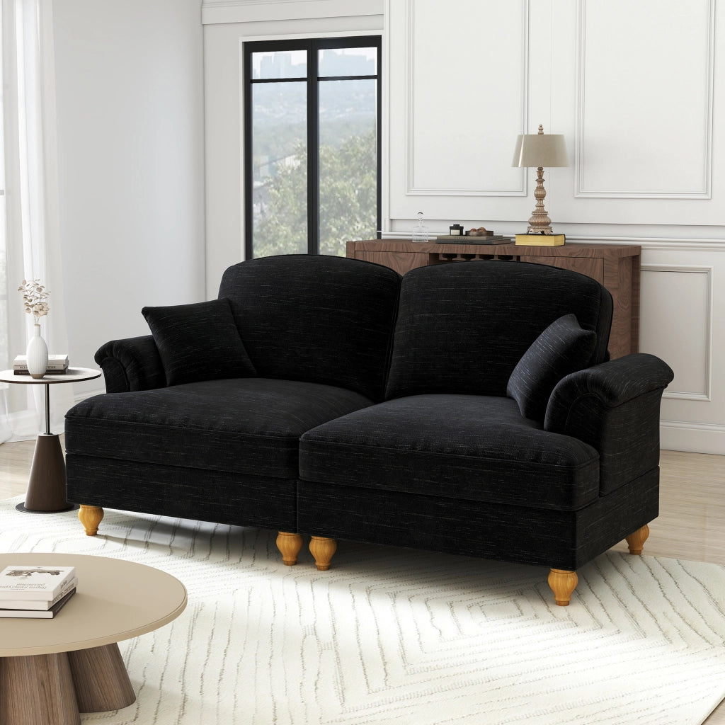 Divano 2 Posti - COSYHOMES - Stile Medievale Moderno, Tessuto Ciniglia, Fodera Volant Rimovibile
