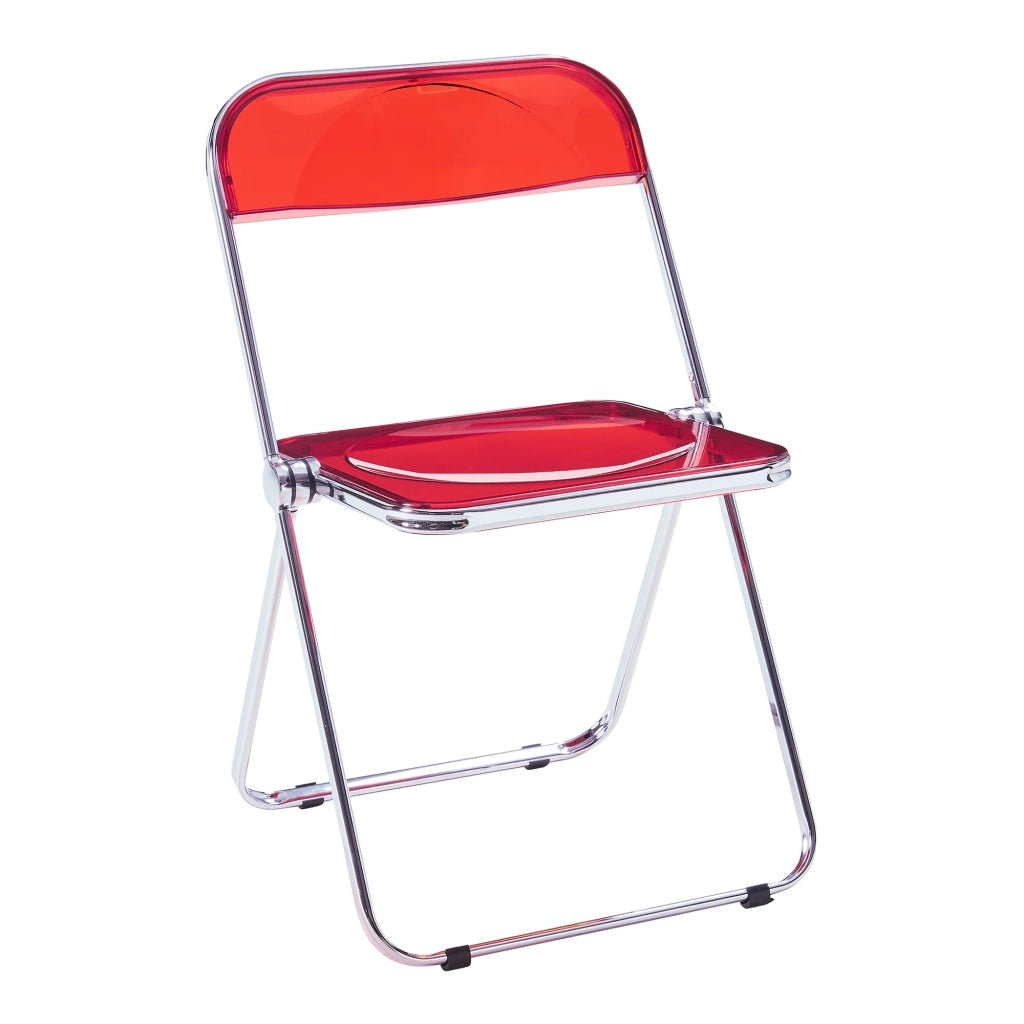 Set di 2 sedie pieghevoli da esterno per giardino campeggio e terrazza 74 x 46 x 47 cm rosso 03_0009647