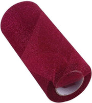 Tulle con Pailletti Roll Spool per Decorazioni di Festa e Matrimonio 6 Pollici x 25 Yard (Rosso Vino)