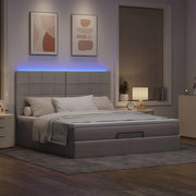 vidaXL Struttura Letto Pouf con Materasso Tortora 160x200cm in Tessuto
