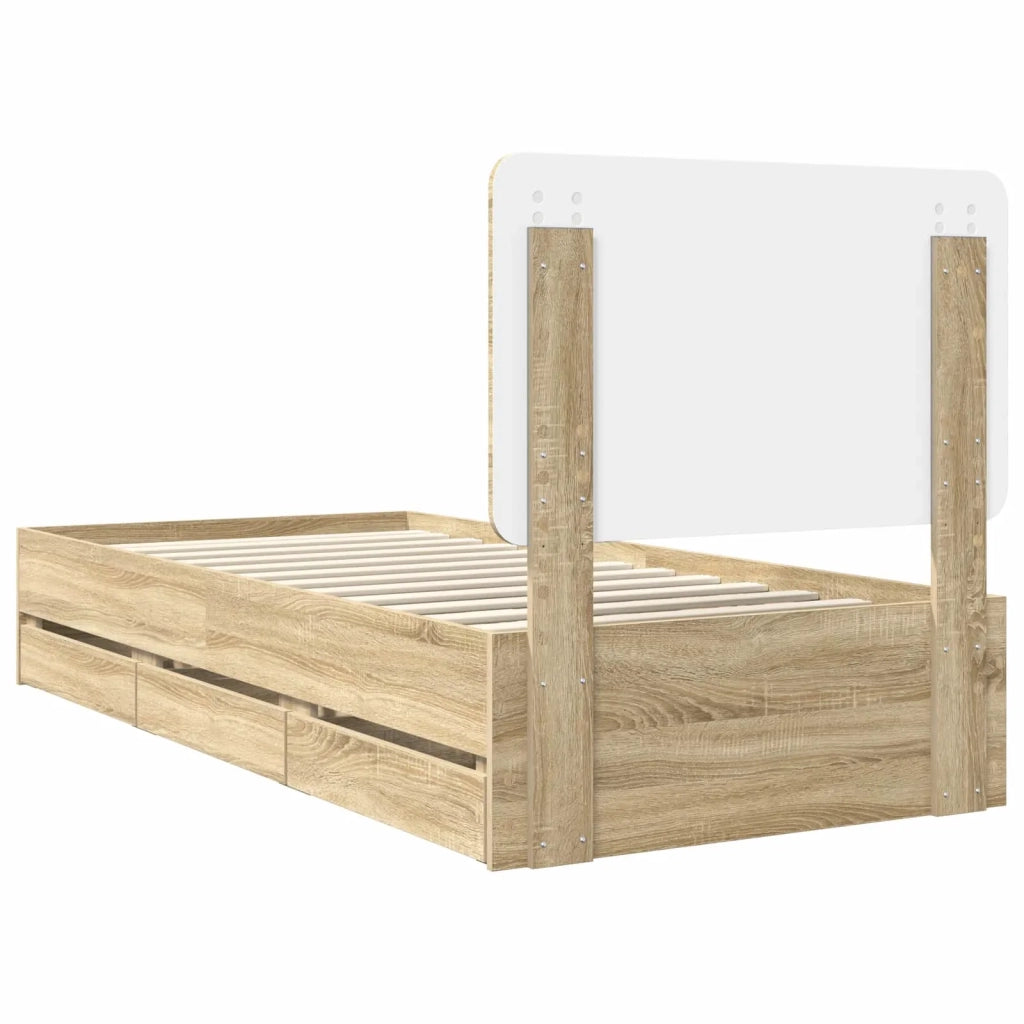 Struttura del letto con cassetto Rovere Sonoma 100 x 200 cm 3412625