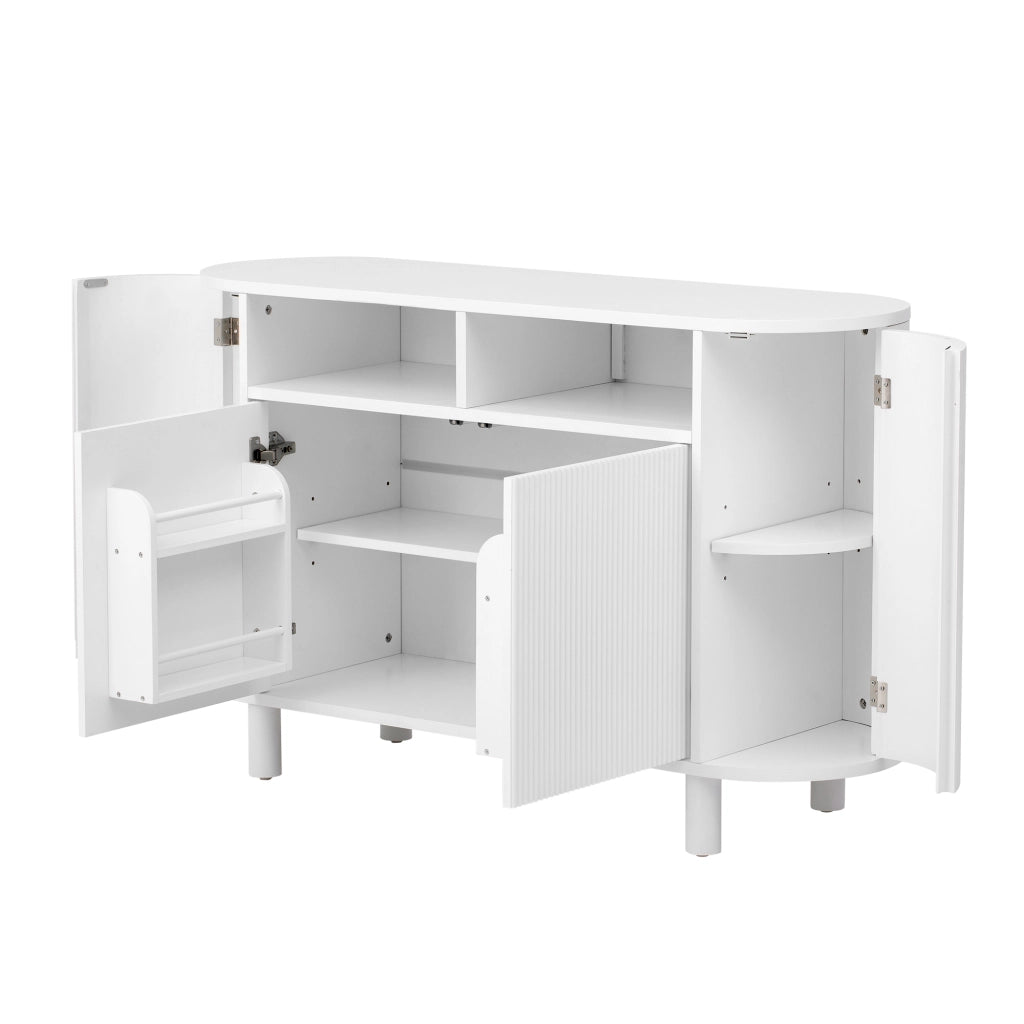 Credenza con 2 ante e ripiani regolabili per ingresso in MDF 120×38×77 cm bianco
