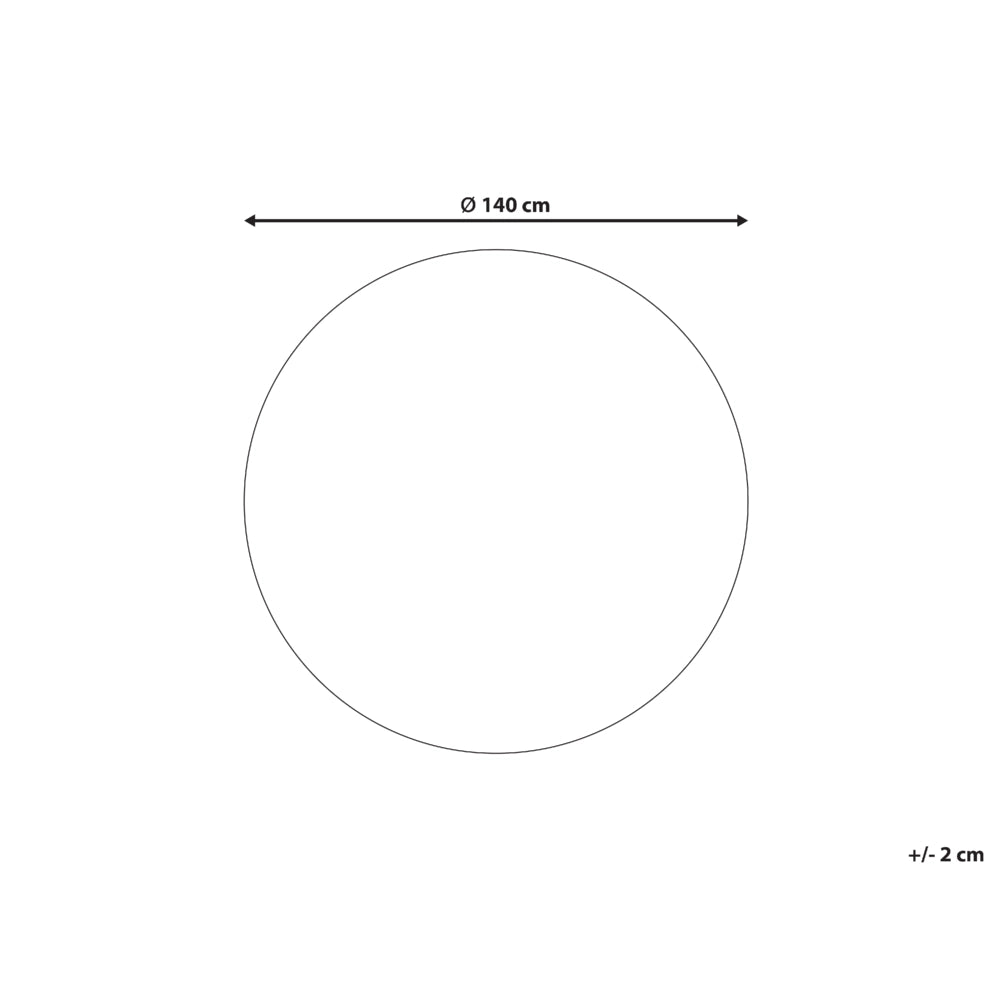 Tappeto in lana beige 140 cm tuftato a mano rotondo design decorativo
