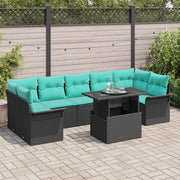 Set Divano da Giardino 8 pcs Nero Rattan in Polipropilene 3356979