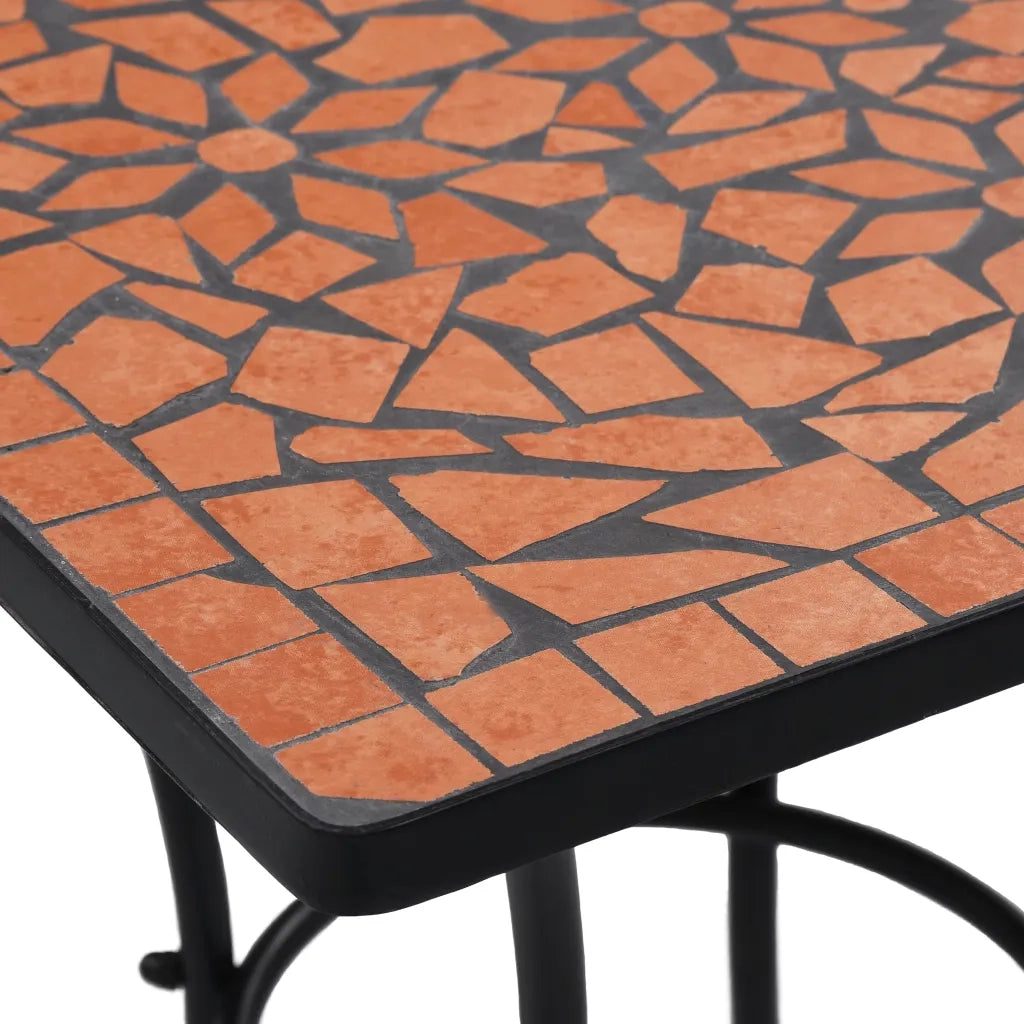 Tavolino da Bistrot con Mosaico Terracotta 60 cm in Ceramica 46705