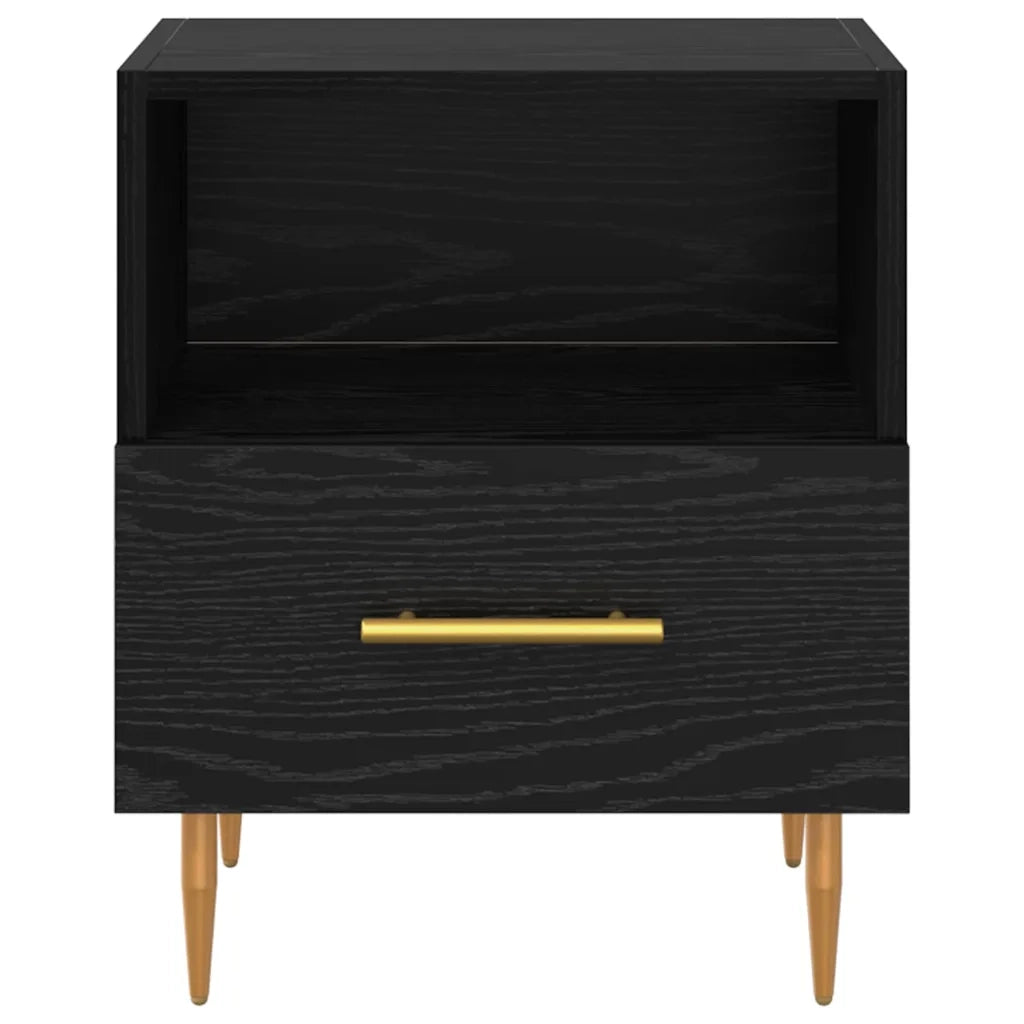 Set di 2 Comodini | Armadio da Notte | Mobiletto da notte Nero 40 x 35 x 47,5 cm Legno multistrato