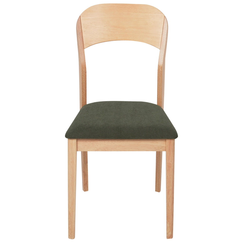 Set di 2 sedie da pranzo imbottite in stile tradizionale in marrone chiaro e verde scuro stile tradizionale classico