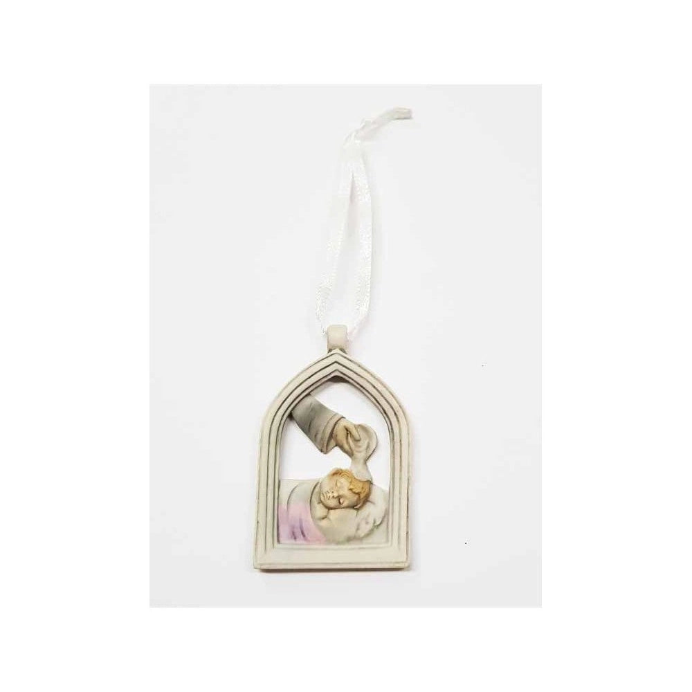 Trade Shop - Bomboniere Battesimo Bambina Arco Simbolo Sacro Acqua Santa Ceramica Appendino -