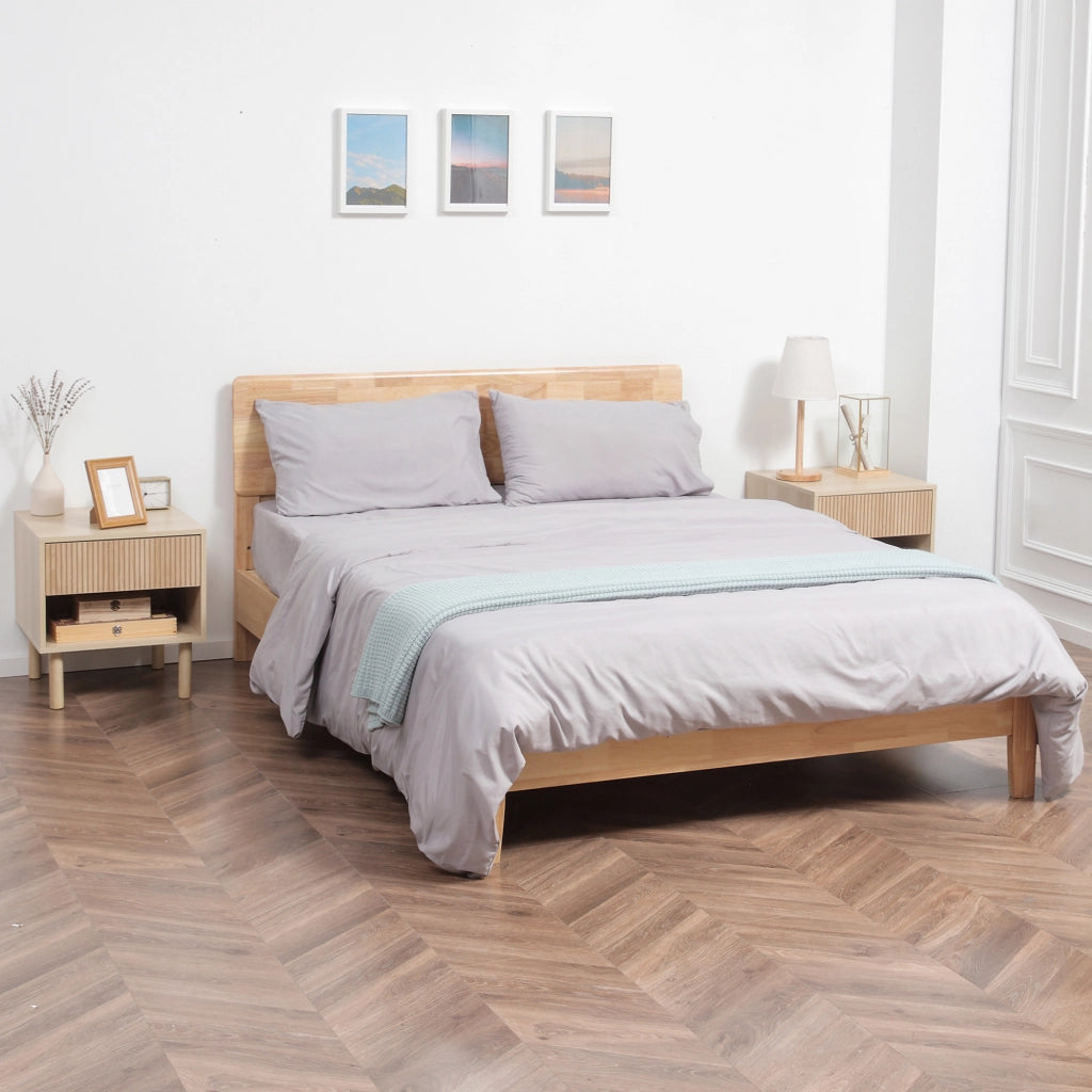 Comodino ¨C zephmum ¨C legno naturale 47x47x50 cm