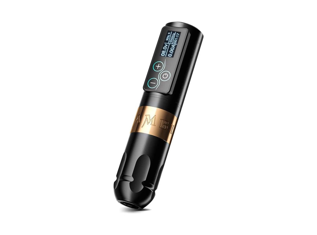 Ambition Vibe Macchinetta Tatuaggi Wireless Professionale Corsa 4.0mm Motore Brushless Batteria 2400mAh e Pulsanti Sensibili per Artisti