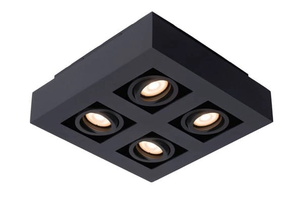 Lucide XIRAX plafoniera 4 spot nera GU10 5W 2200-3000K