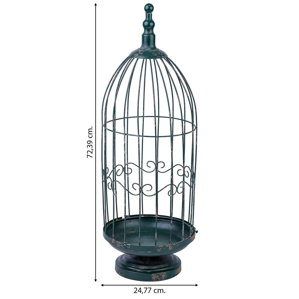 Gabbia decorativa in metallo 24,77x24,77x72,39h cm