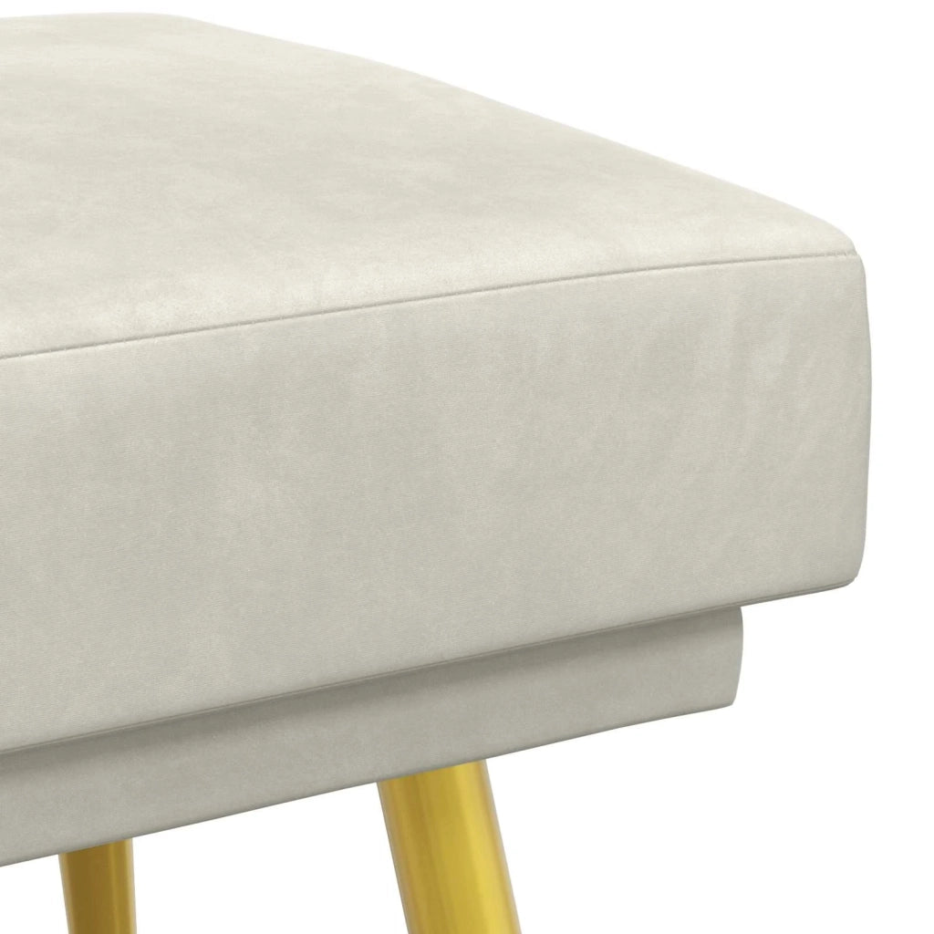 Panchina a doppio strato Crema 120 x 45 x 46 cm Velluto 42038593