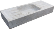 Biscottini Acquaio in marmo bianco L102xPR41xH15 cm Vasca realizzata completamente