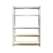Scaffale in metallo con 5 ripiani in MDF, 180x120x45 cm, 250 kg/ripiano, montaggio senza viti, zincato