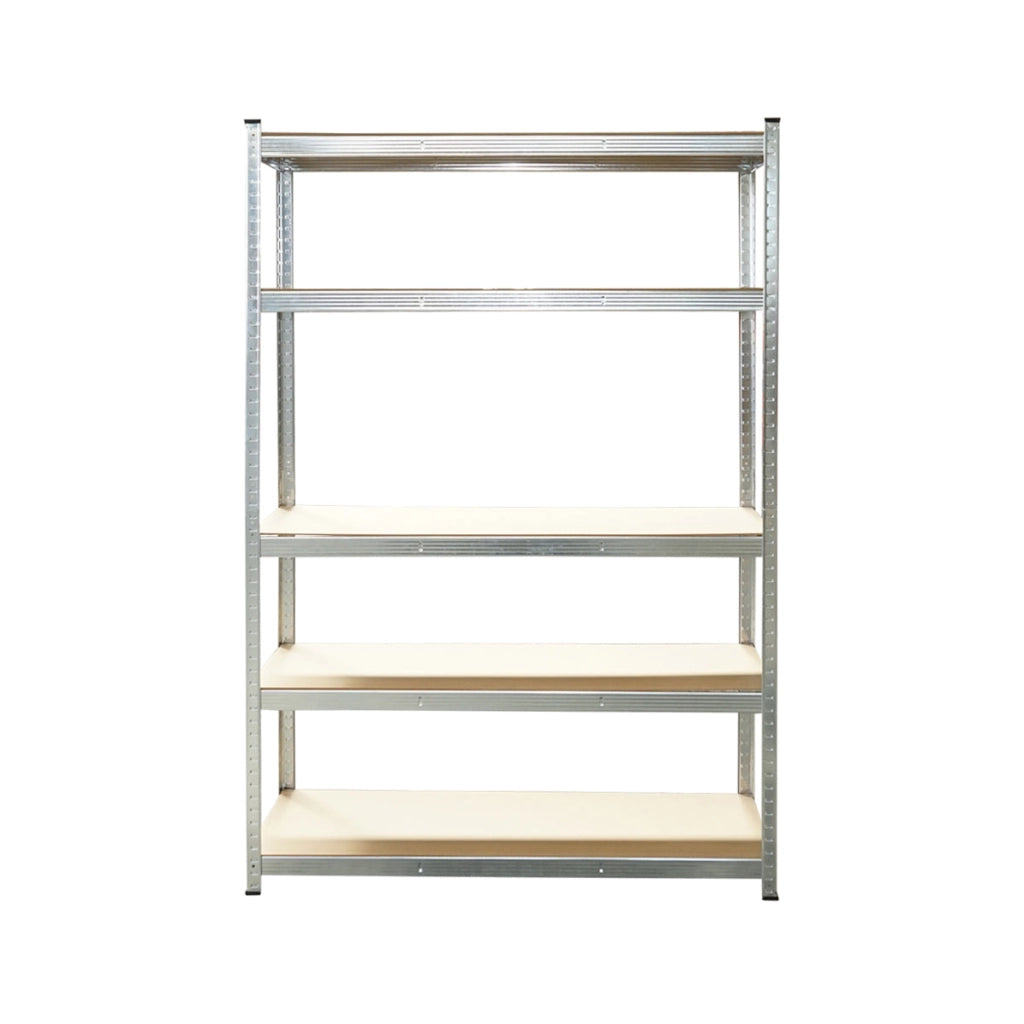 Scaffale in metallo con 5 ripiani in MDF, 180x120x45 cm, 250 kg/ripiano, montaggio senza viti, zincato