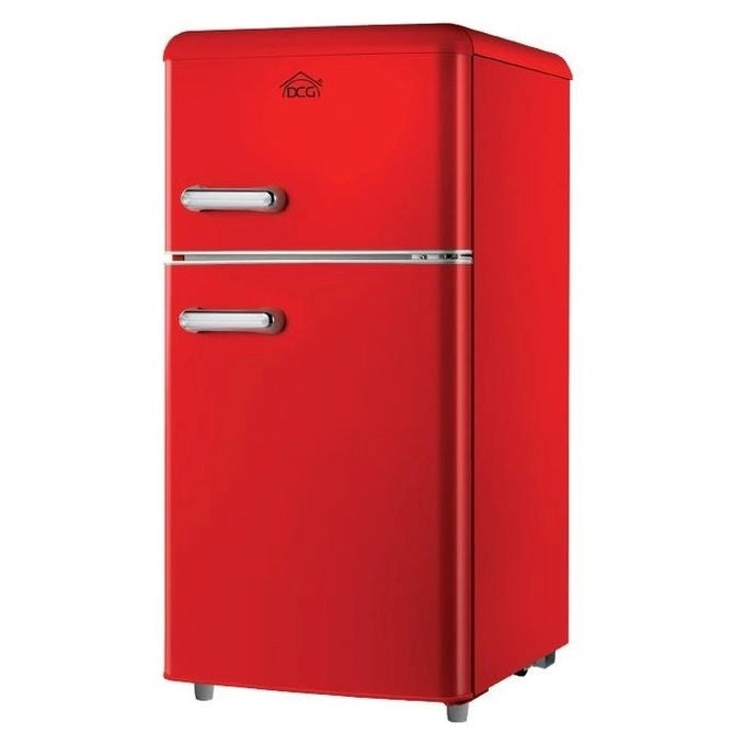 DCG MF100RCDP Linea Retro' Frigorifero Doppia Porta 100 L 86 cm Classe E colore Rosso