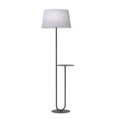 Piantana 1 Luce Horus Paralume In Tessuto Grigio Con Mensola In Acciaio Nero