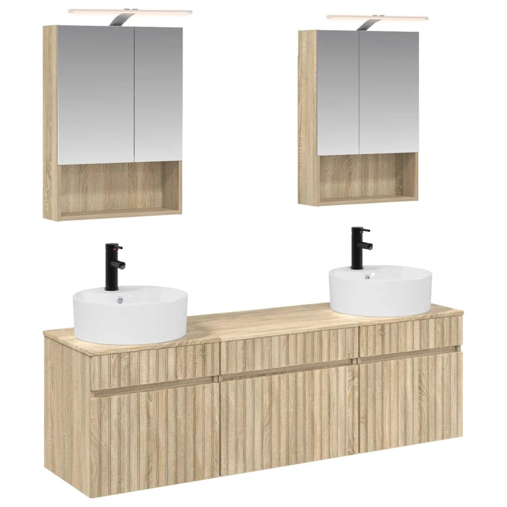 Set di Armadi da Bagno 5 pcs Rovere Sonoma 50 x 14,5 x 70 cm 3406601