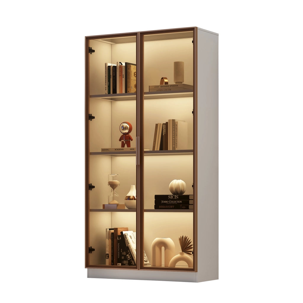 Vetrina a LED doppia - Zephmum- 80x40x160cm, scaffali regolabili