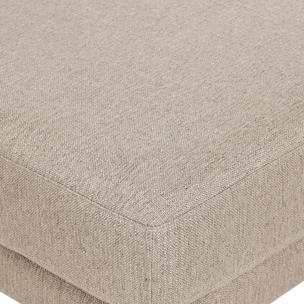 Divano a 3 posti Beige in tessuto poliestere imbottito Divano con poggiapiedi ottomano Cuscini supplementari