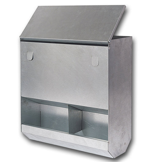 Mangiatoia per Galline 35x15x40 cm Capienza 8kg in Acciaio Zincato