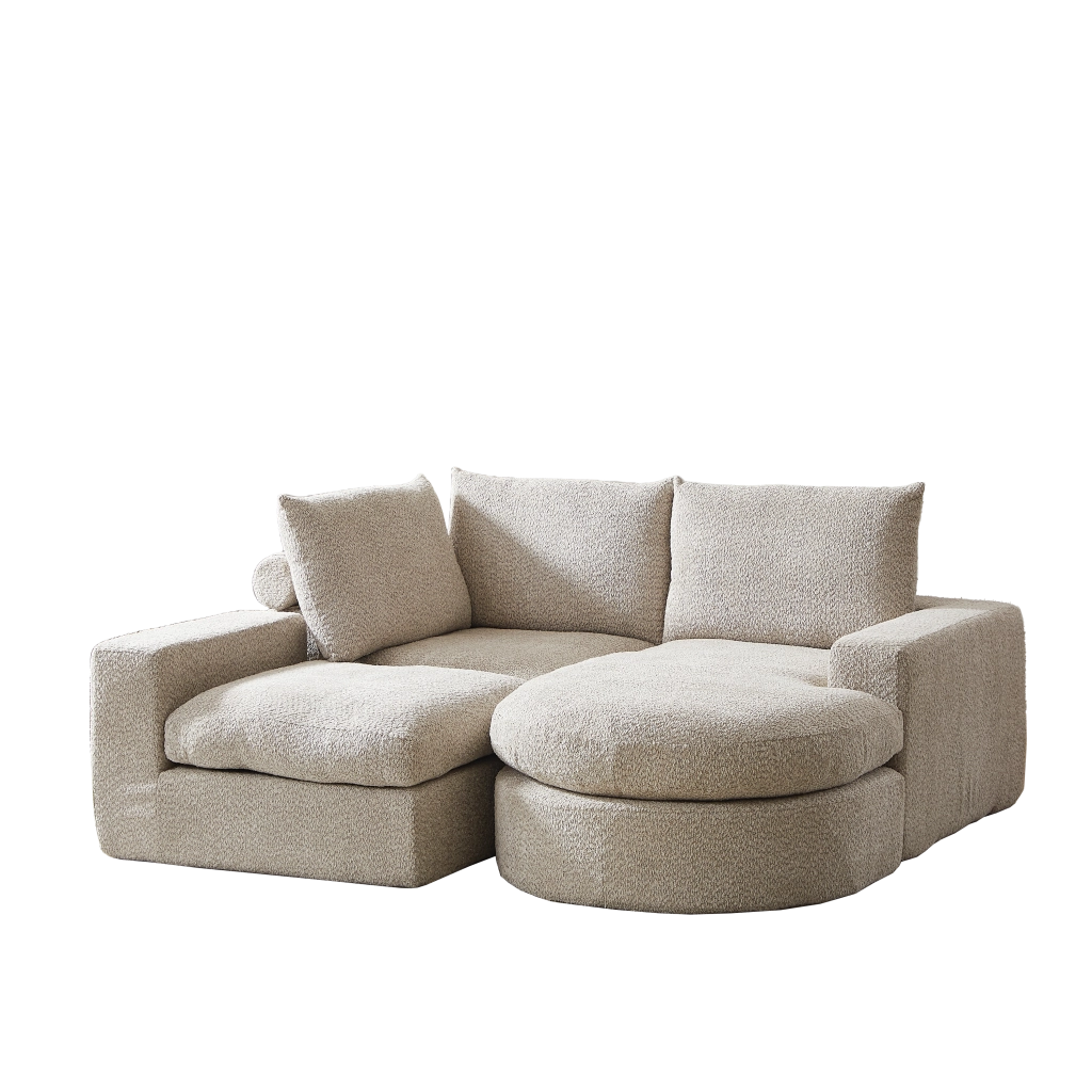 Divano Modulare Angolare con Chaise Longue in Tessuto ¨C MINIMAL ¨C Chenille