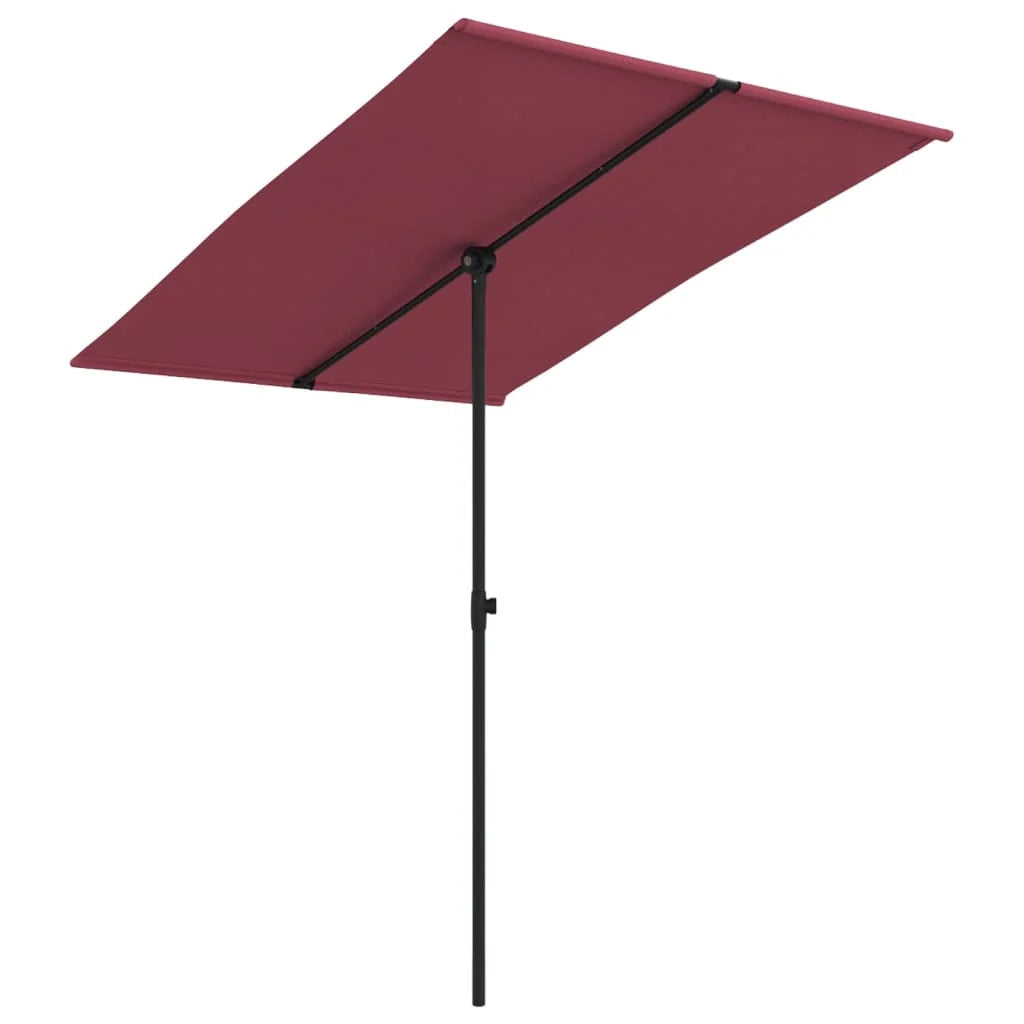 Ombrellone da esterno con palo in alluminio 2 x 1,5 m rosso bordeaux x 02_0008232