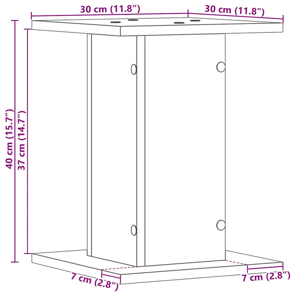 Supporto per piante 2 pz Rovere Nero 30 x 30 x 40 cm CFW7102460