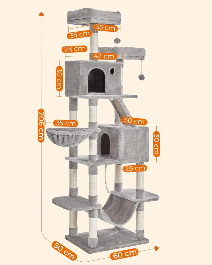 Tiragraffi per gatti VALORA - Grigio chiaro, corda di sisal, PCT190W01