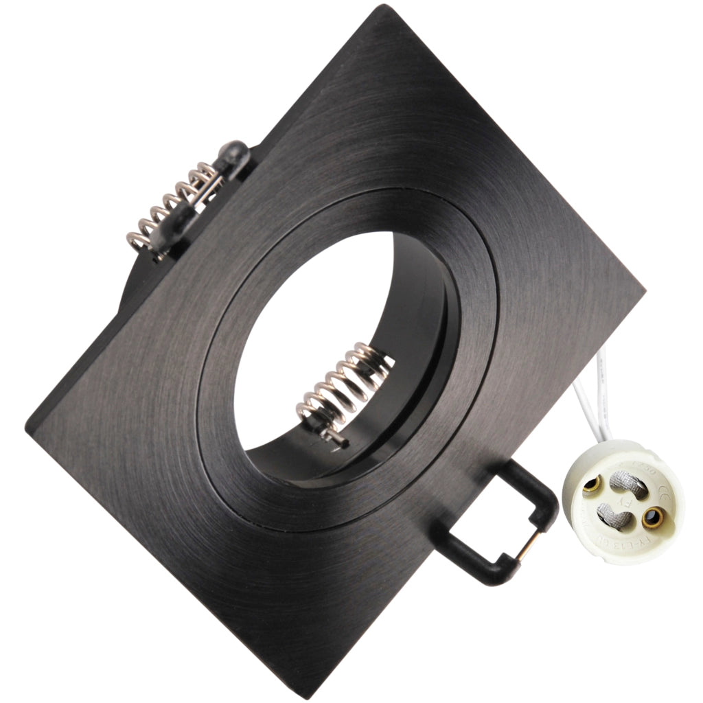 Faretto incasso quadrato nero GU10 FEBE Polux 323354