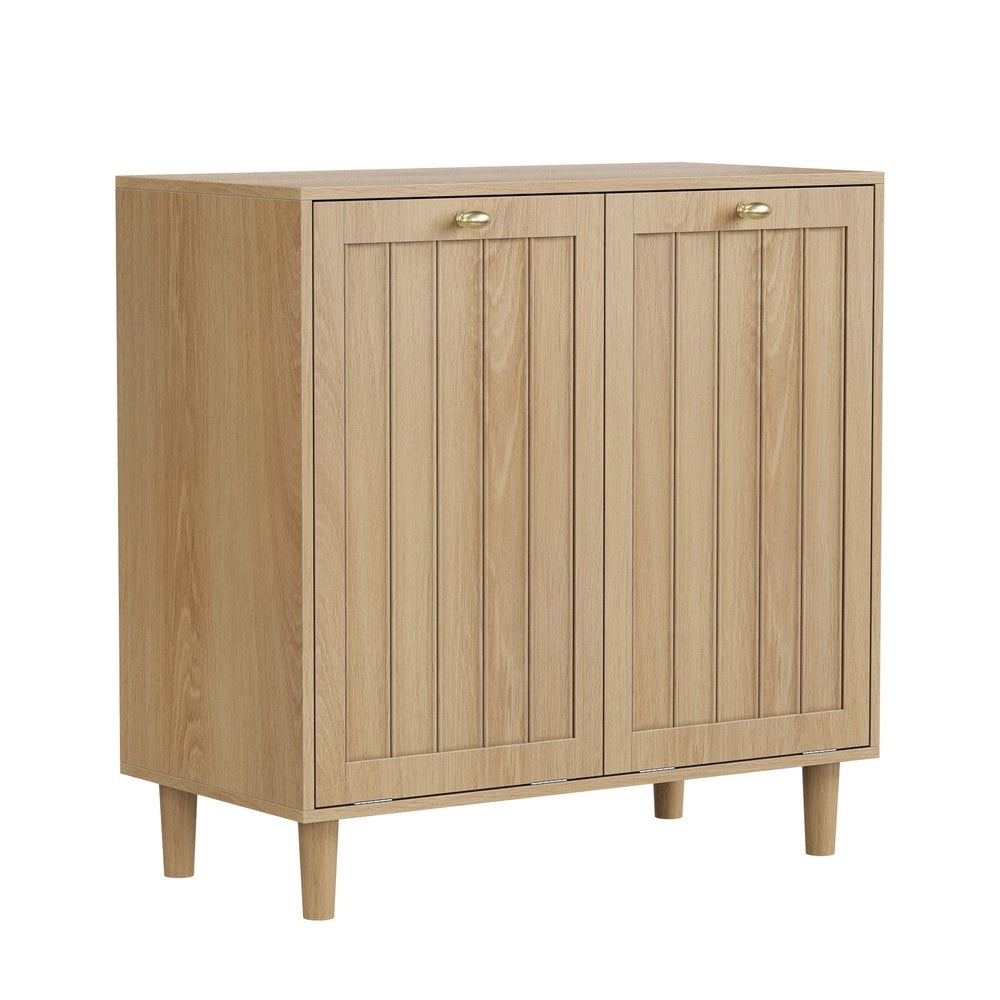 Portabiancheria con Cesto Estraibile ¨C MINIMAL ¨C Rovere, Freestanding