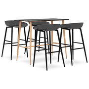 Set da Bar 5 pz Nero e Grigio 3057467