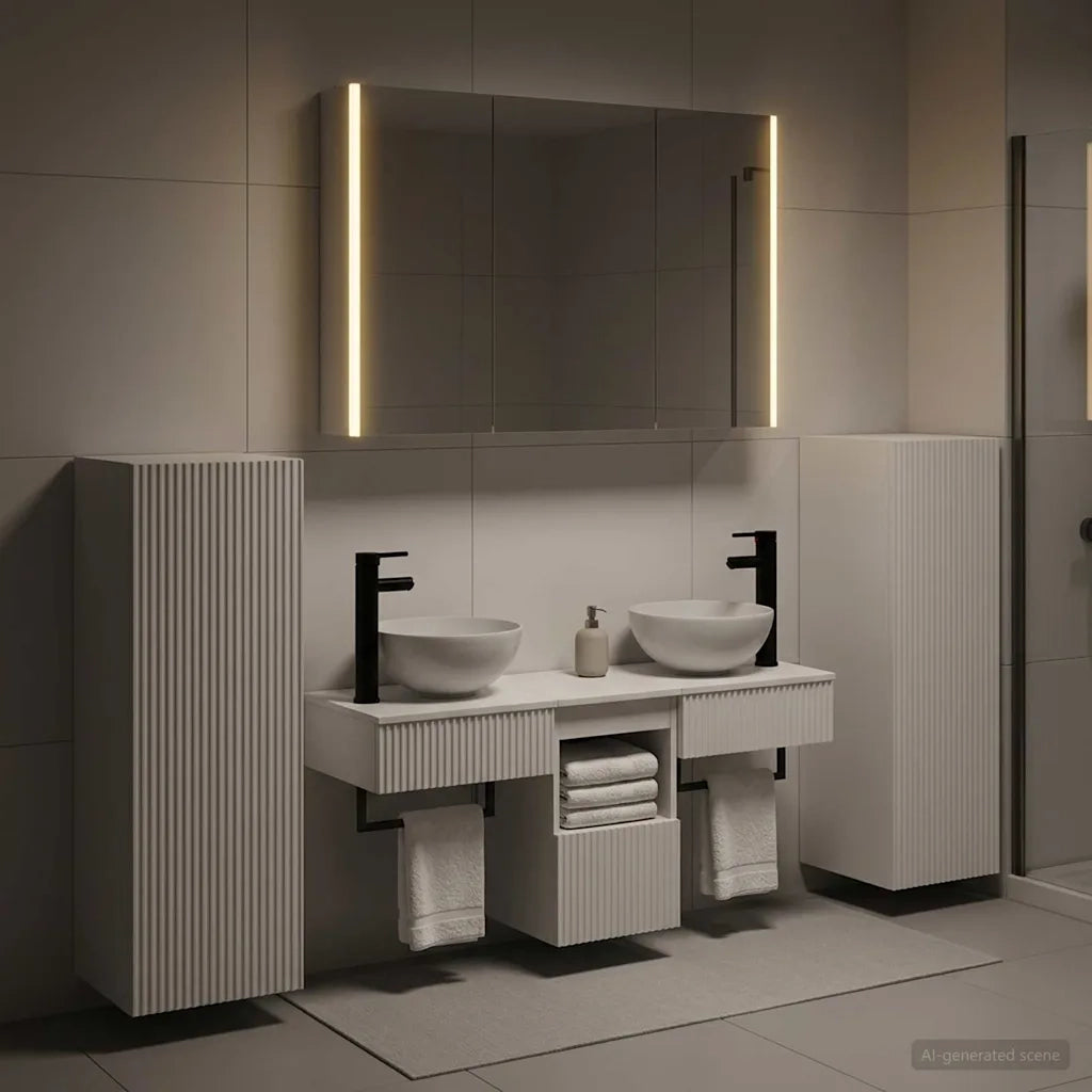 Set di mobili per il bagno 6 pcs Bianco 3407119