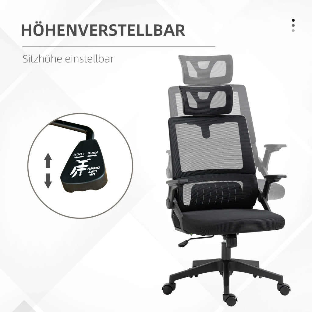 Sedia da ufficio regolabile in altezza ¨C zephmum ¨C nero 60x61x121.5 cm