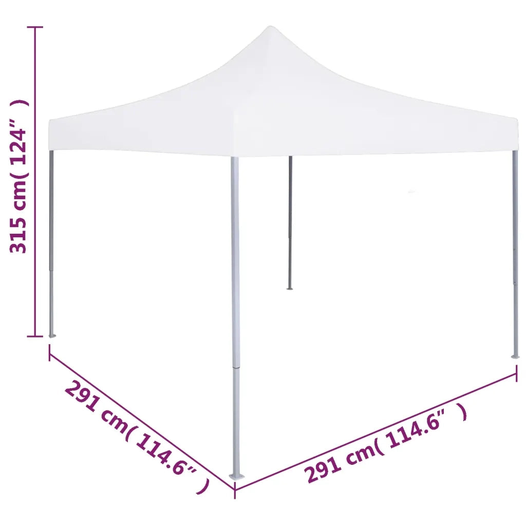 Gazebo Professionale Pieghevole 3x3m Acciaio Bianco