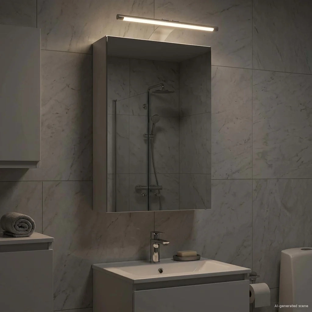 Mobiletto per specchio da bagno Bianco 30 x 10,5 x 50 cm 889015