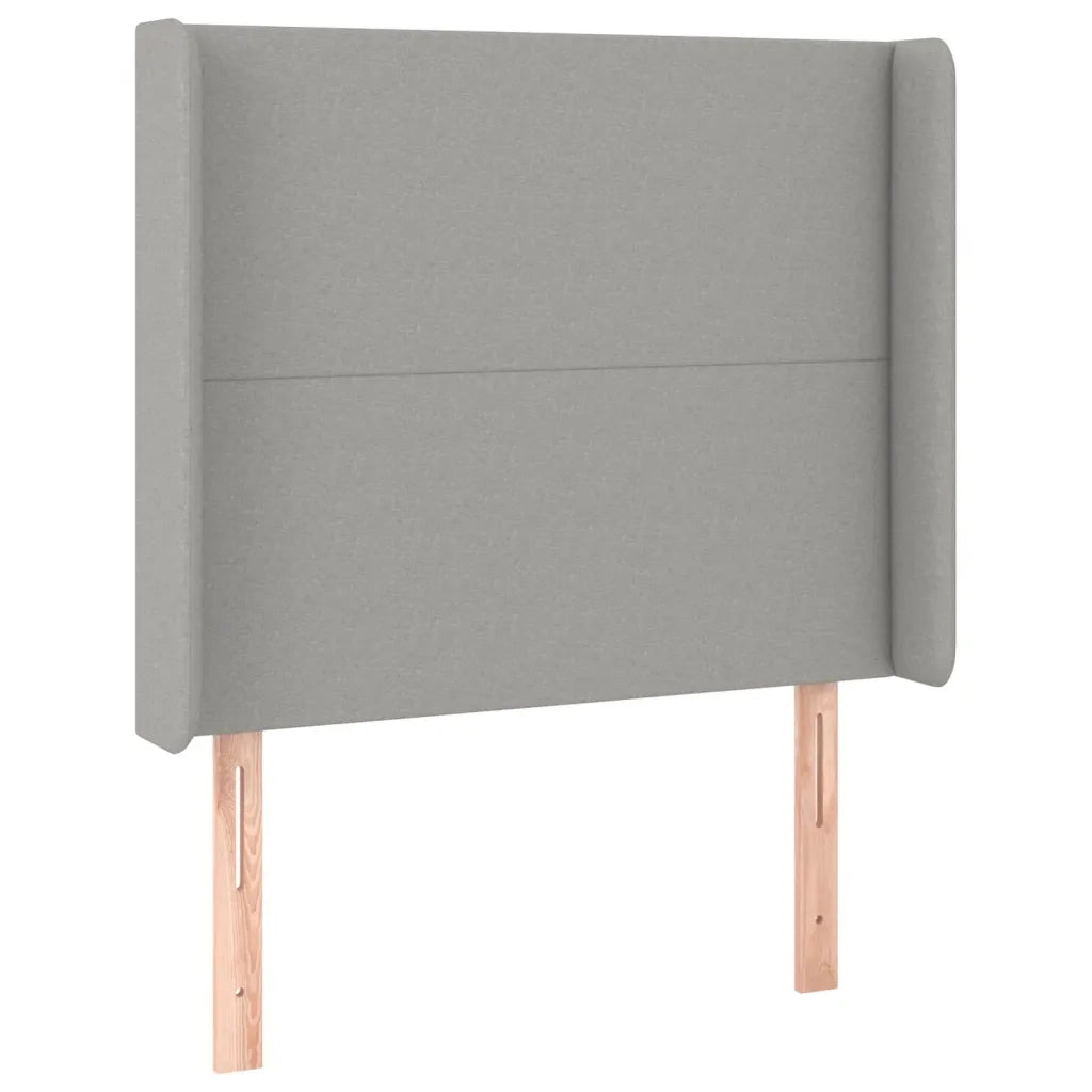 Letto singolo | Letto per adulti | Letto a Molle Materasso e LED Grigio Chiaro 90x200 cm Tessuto
