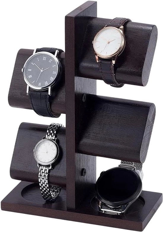 Orologio da Parete in Legno con Display e Cinturino, Custodia per Oreficeria per Uomo - Regalo per il Papà