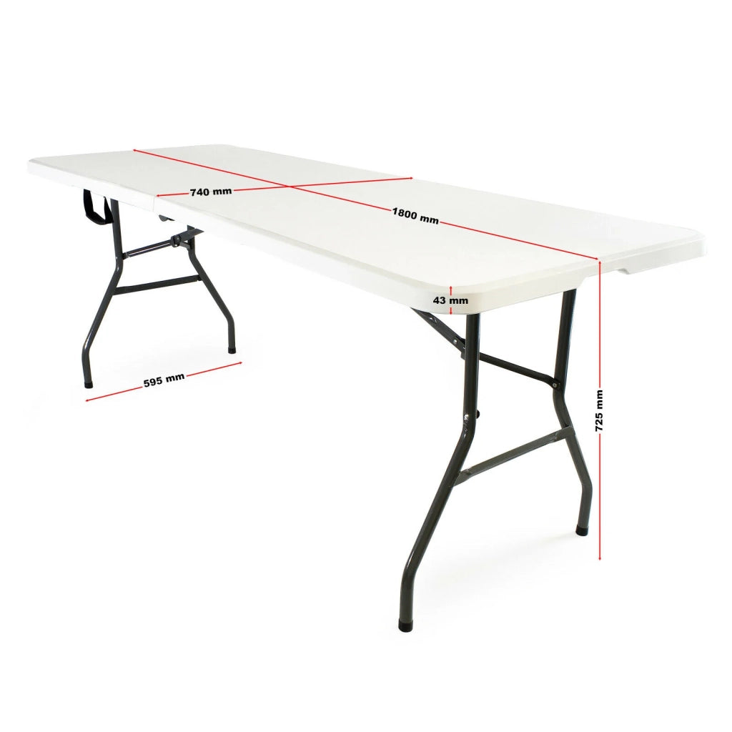 Tavolo da campeggio pieghevole portatile leggero barbecue da esterno 180 cm bianco 16_0000540