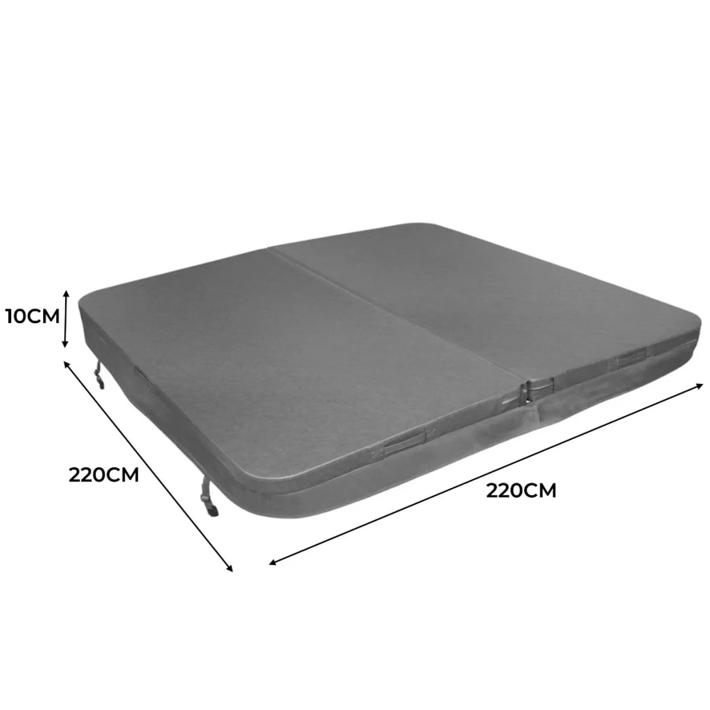 Copertura per vasca idromassaggio Coperchio Spa 2.2 x 2.2m quadrato Grigio Hard Top Resistente alle intemperie PVC in Pelle