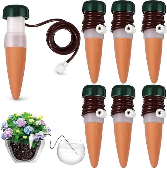 6 Dispensatori d'acqua per piante da interni - Sistema di irrigazione automatico per balcone - Sistema di autoirrigazione per piante da interni
