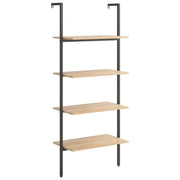 Scaffale Pendente 4 Livelli Marrone Chiaro e Nero 64x35x152,5cm CFW4019434