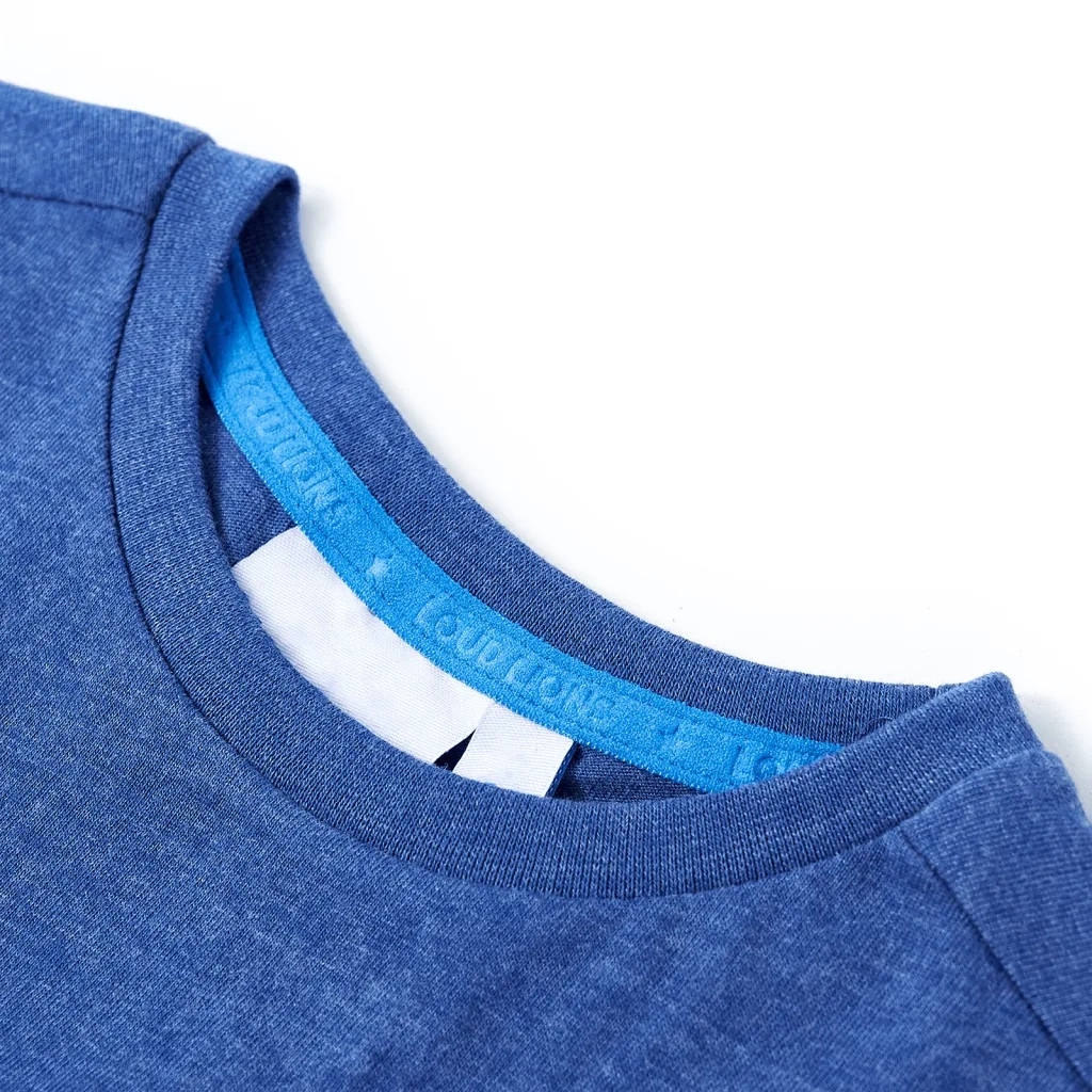 Maglietta da Bambino Blu Scuro Mélange 128 12242